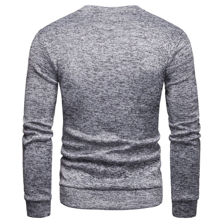 Herrens stiliga sweatshirt med asymmetrisk läderinsats Mirla-Eva Jonsson
