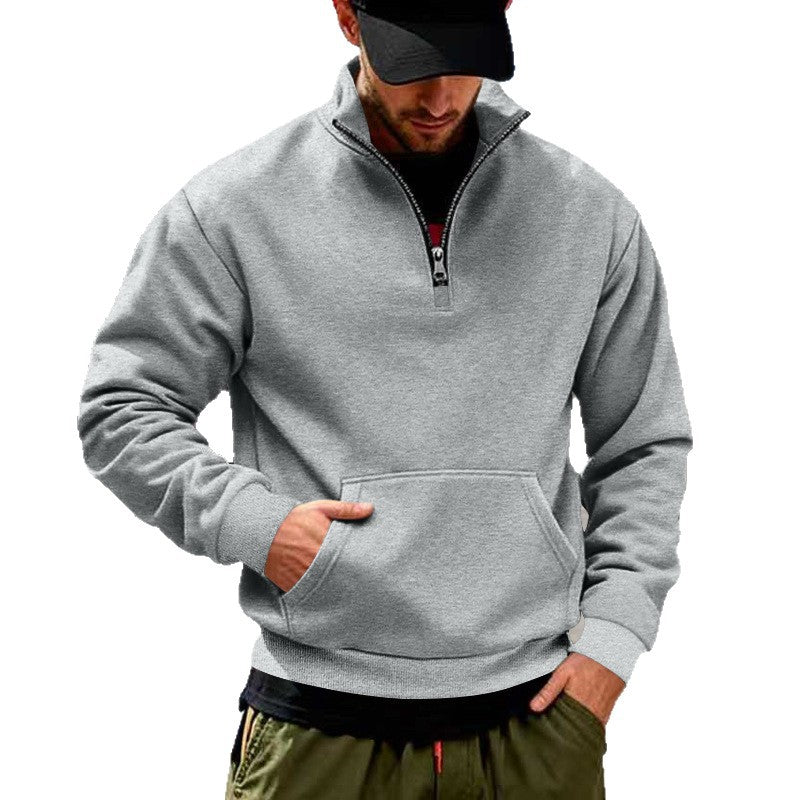 Herrens stiliga sweatshirt med hög krage och praktisk dragkedja Mirla-Eva Jonsson