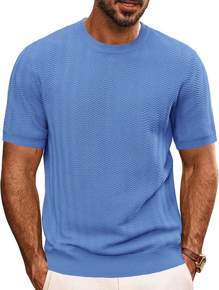 Herrens strukturerat rundhals T-shirt Mirla-Eva Jonsson