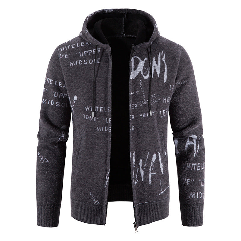 Herrens trendy hooded jacket with creative print Mirla-Eva Jonsson