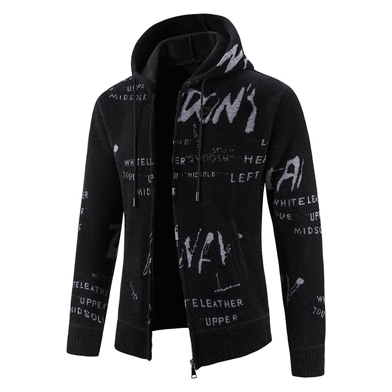 Herrens trendy hooded jacket with creative print Mirla-Eva Jonsson