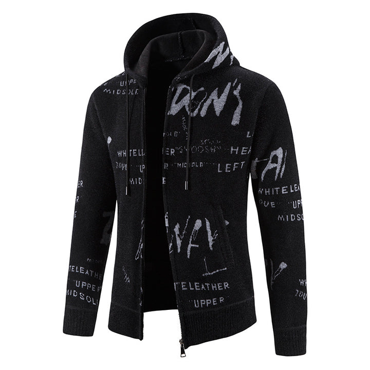 Herrens trendy hooded jacket with creative print Mirla-Eva Jonsson