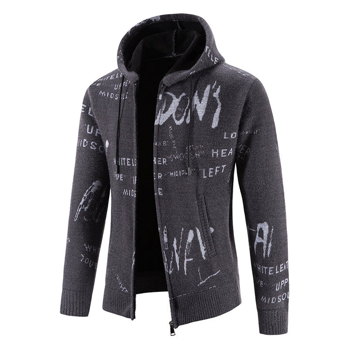 Herrens trendy hooded jacket with creative print Mirla-Eva Jonsson