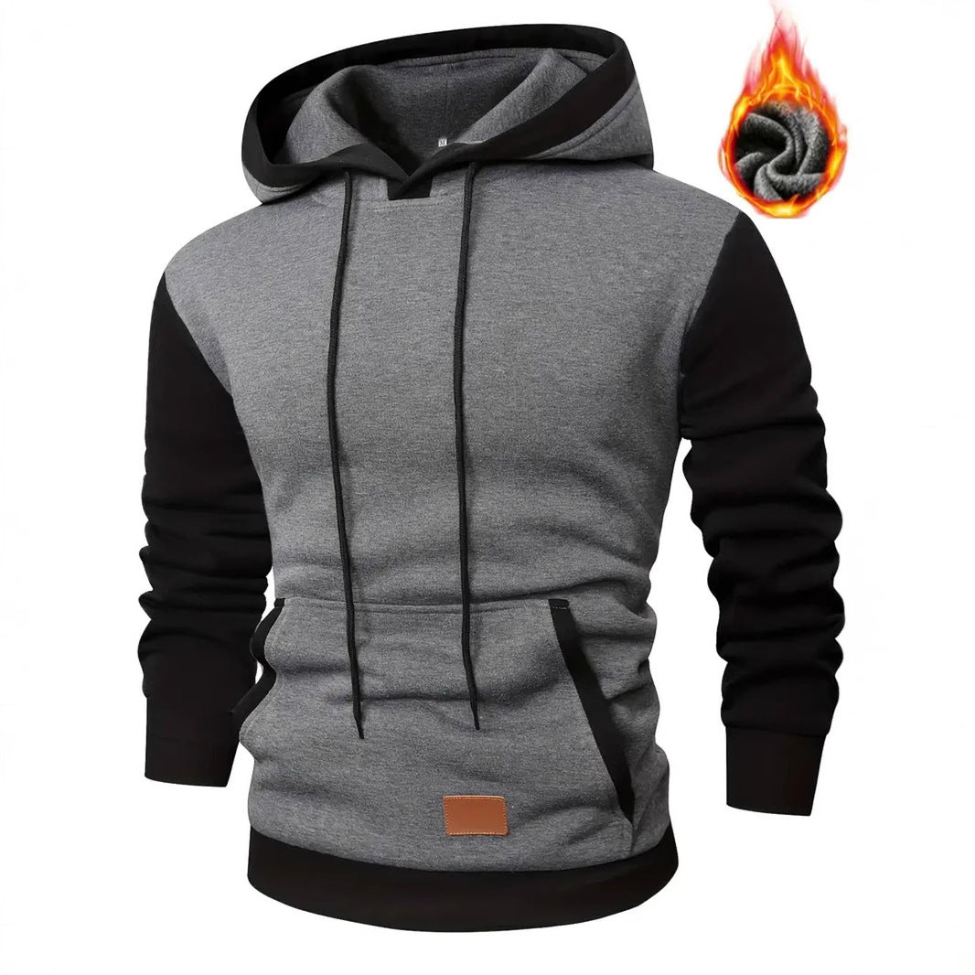 Herrens trendy hoodie med praktiska fickor och kontrasterande design Eva Jonsson-Eva Jonsson