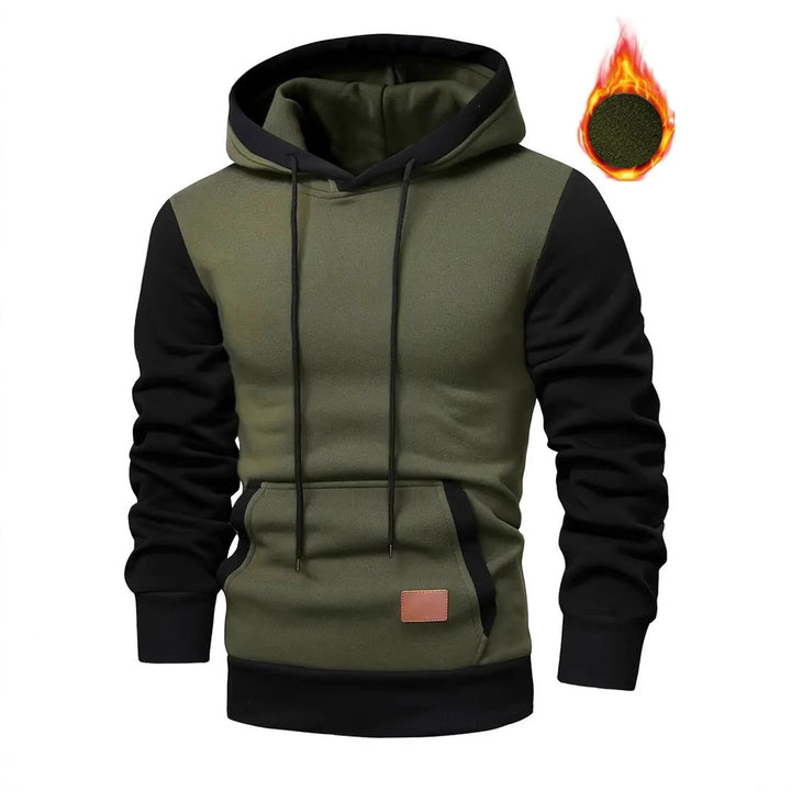 Herrens trendy hoodie med praktiska fickor och kontrasterande design Eva Jonsson-Eva Jonsson