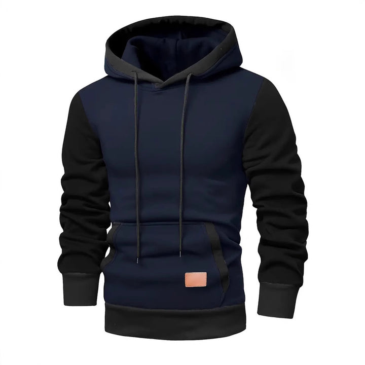 Herrens trendy hoodie med praktiska fickor och kontrasterande design Eva Jonsson-Eva Jonsson