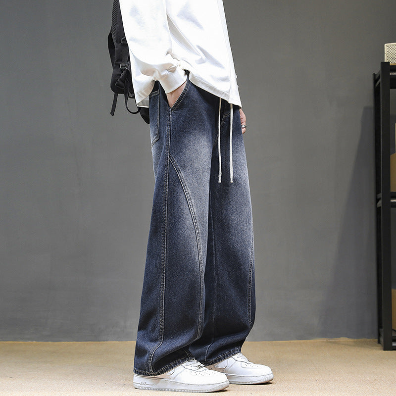Herrens vida jeans med elastisk midja och modern design Mirla-Eva Jonsson
