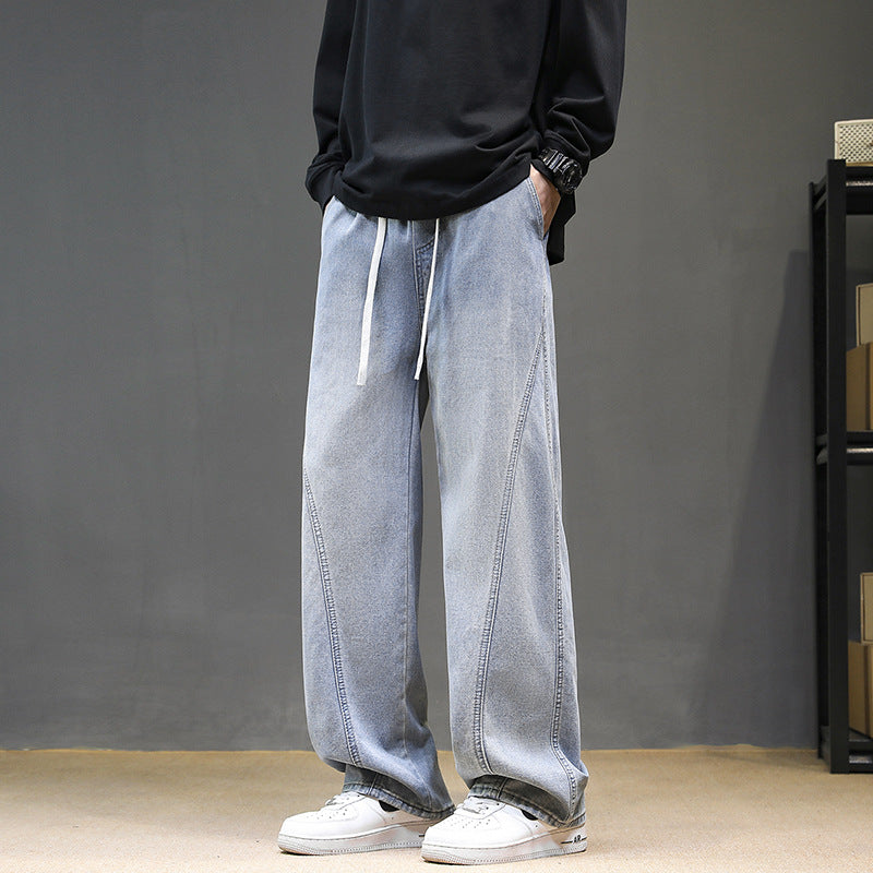 Herrens vida jeans med elastisk midja och modern design Mirla-Eva Jonsson