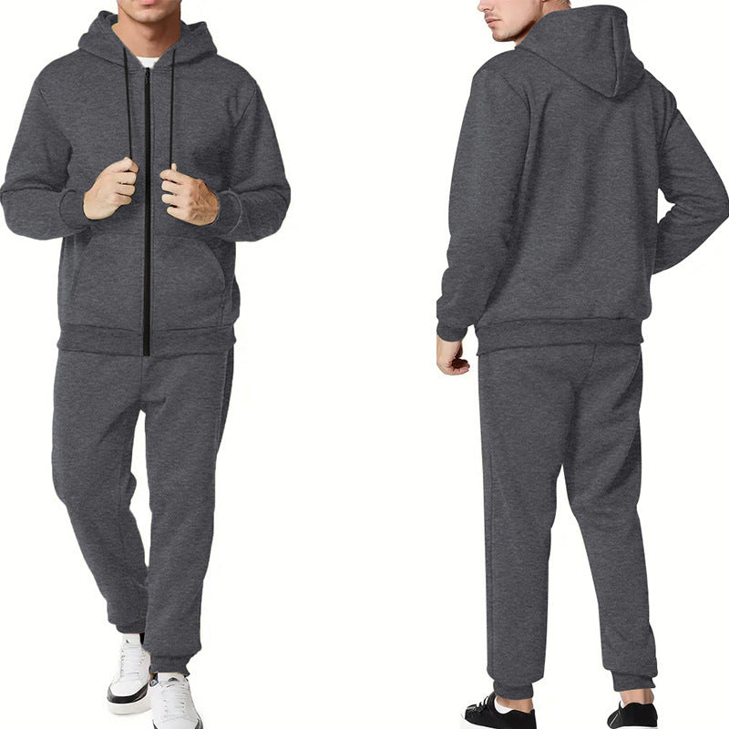Herrensportslig hoodie- och joggingdräkts-set med praktiska fickor och andningsbara material Eva Jonsson-Eva Jonsson
