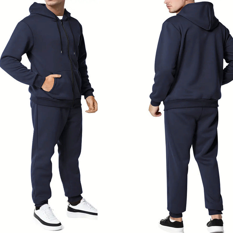 Herrensportslig hoodie- och joggingdräkts-set med praktiska fickor och andningsbara material Eva Jonsson-Eva Jonsson