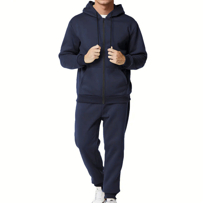 Herrensportslig hoodie- och joggingdräkts-set med praktiska fickor och andningsbara material Eva Jonsson-Eva Jonsson