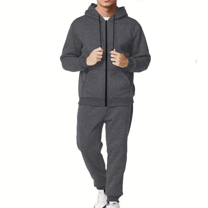 Herrensportslig hoodie- och joggingdräkts-set med praktiska fickor och andningsbara material Eva Jonsson-Eva Jonsson