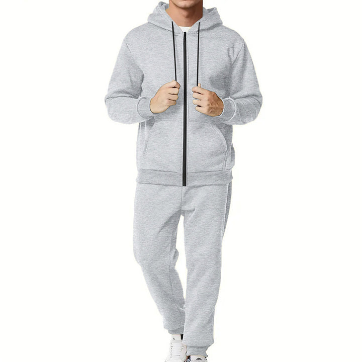Herrensportslig hoodie- och joggingdräkts-set med praktiska fickor och andningsbara material Eva Jonsson-Eva Jonsson