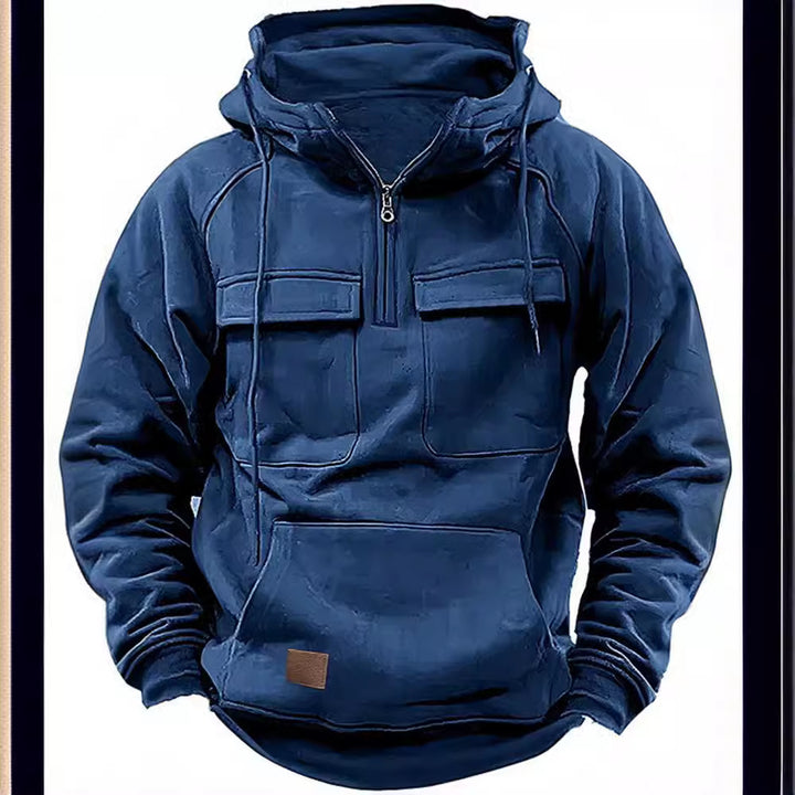 Herrer fleece hoodie med praktisk dragkedja och stora fickor Mirla-Eva Jonsson
