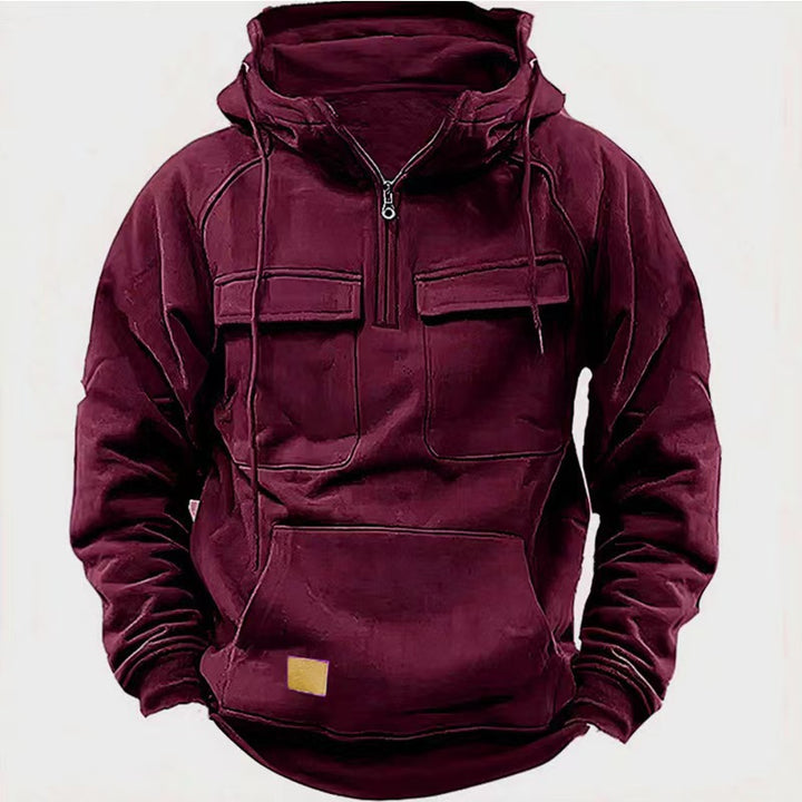 Herrer fleece hoodie med praktisk dragkedja och stora fickor Mirla-Eva Jonsson