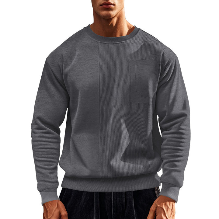 Herrers Sportig Sweatshirt med struktureret design og praktisk lomme Mirla-Eva Jonsson