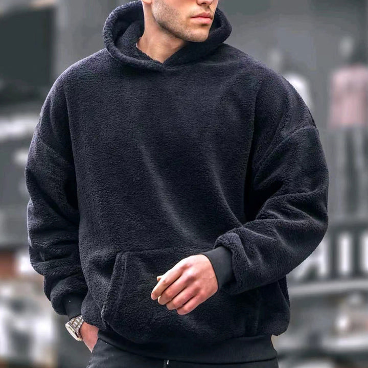 Herrhoodies i mjukt Sherpa-material Mirla-Eva Jonsson