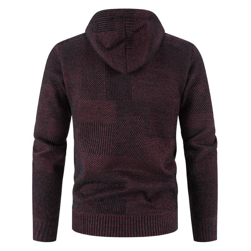 Herrjacka med huva och moderna strukturelement Eva Jonsson-Eva Jonsson