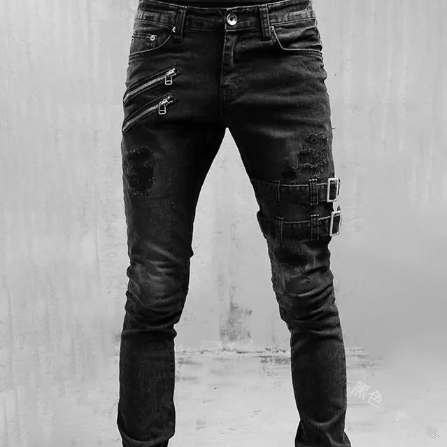 Herrjeans med stilfull dragkedja och slitna detaljer Mirla-Eva Jonsson
