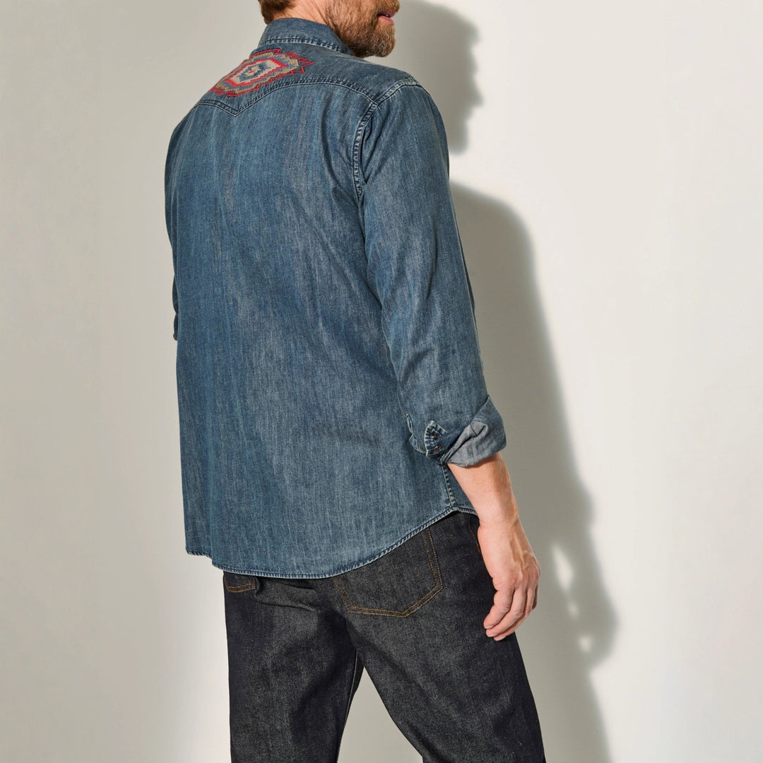 Herrjeansskjortor med attraktivt broderidesign Eva Jonsson-Eva Jonsson