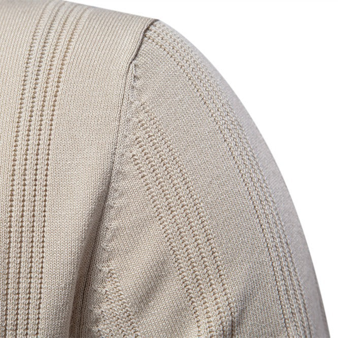 Herrkortärmad Polo-Shirt med strukturerat randmönster Mirla-Eva Jonsson