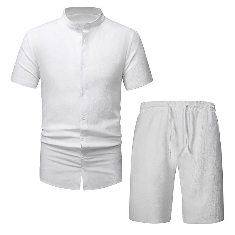 Herrkortärmad skjorta med avslappnad byxa Mirla-Eva Jonsson