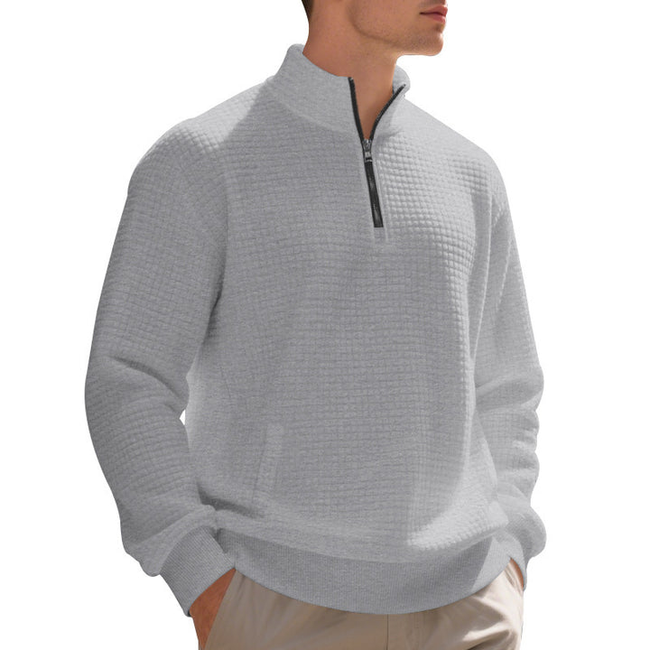 Herrmann elegant fleece hoodie with half zipper and textured design Mirla-Eva Jonsson
