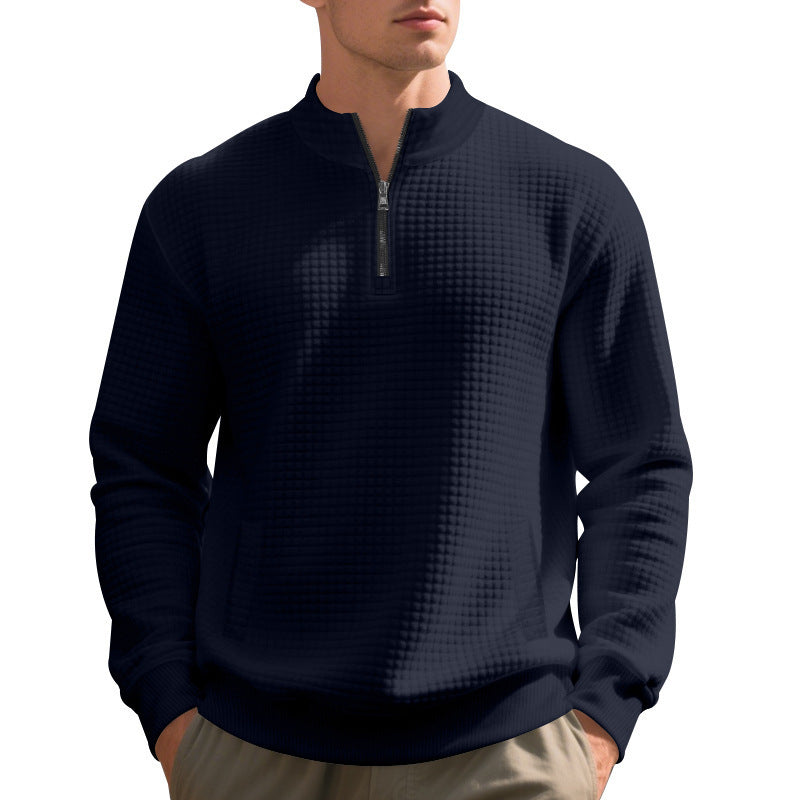 Herrmann elegant fleece hoodie with half zipper and textured design Mirla-Eva Jonsson