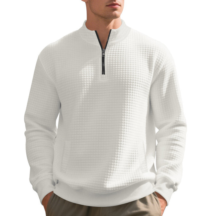Herrmann elegant fleece hoodie with half zipper and textured design Mirla-Eva Jonsson
