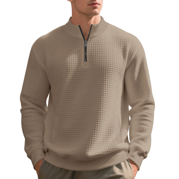 Herrmann elegant fleece hoodie with half zipper and textured design Mirla-Eva Jonsson