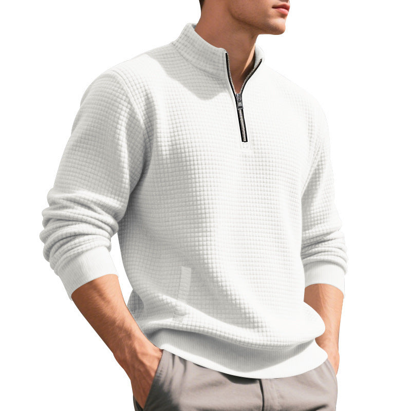 Herrmann elegant fleece hoodie with half zipper and textured design Mirla-Eva Jonsson