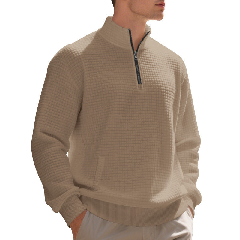 Herrmann elegant fleece hoodie with half zipper and textured design Mirla-Eva Jonsson