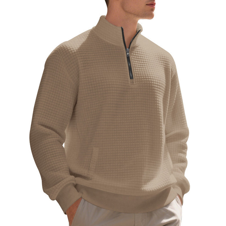 Herrmann elegant fleece hoodie with half zipper and textured design Mirla-Eva Jonsson