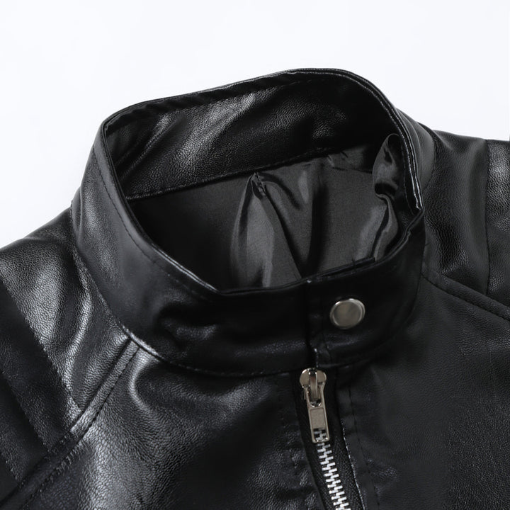 Herrmode Fashion Bikerläderjacka med asymmetrisk dragkedja och stiliga detaljer Eva Jonsson-Eva Jonsson