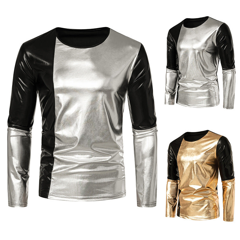 Herrmode Metallic Långärmad T-shirt med eleganta kontraster Eva Jonsson-Eva Jonsson