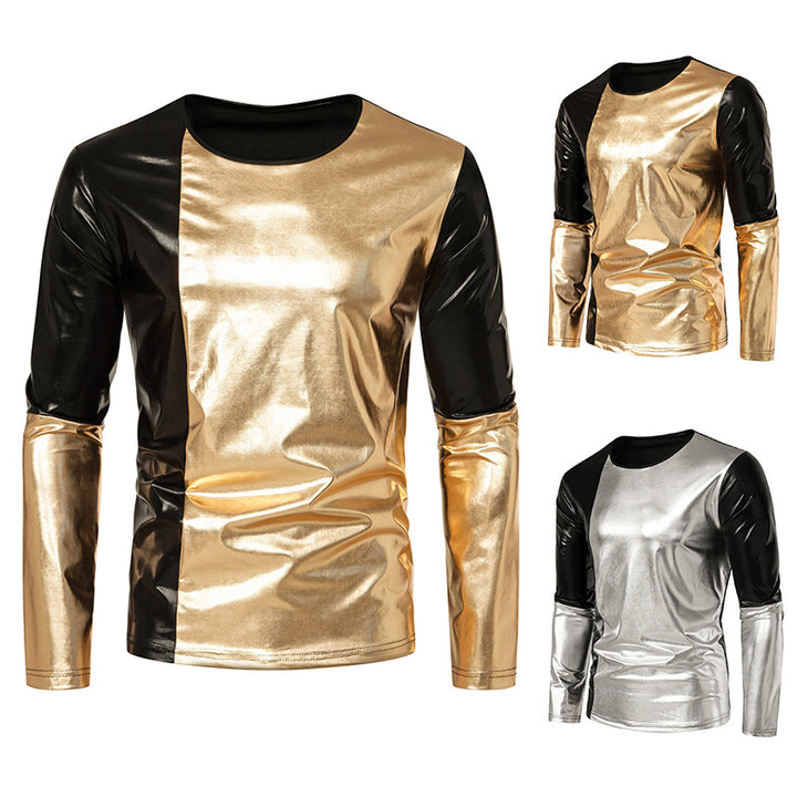 Herrmode Metallic Långärmad T-shirt med eleganta kontraster Eva Jonsson-Eva Jonsson