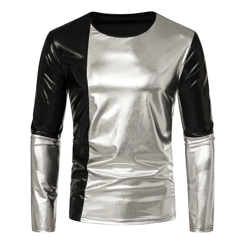 Herrmode Metallic Långärmad T-shirt med eleganta kontraster Eva Jonsson-Eva Jonsson