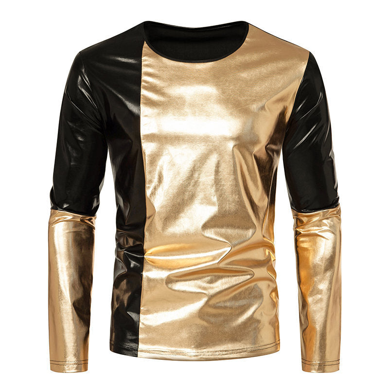 Herrmode Metallic Långärmad T-shirt med eleganta kontraster Eva Jonsson-Eva Jonsson