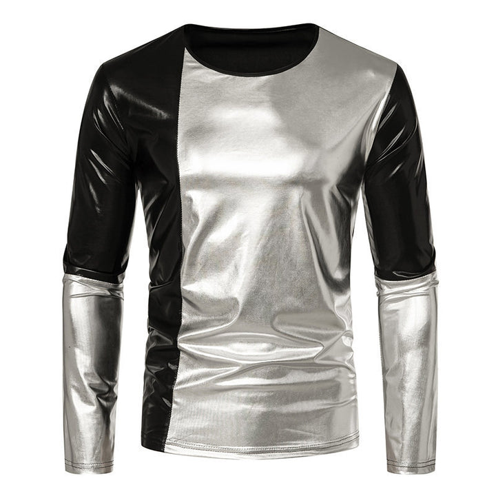 Herrmode Metallic Långärmad T-shirt med eleganta kontraster Eva Jonsson-Eva Jonsson