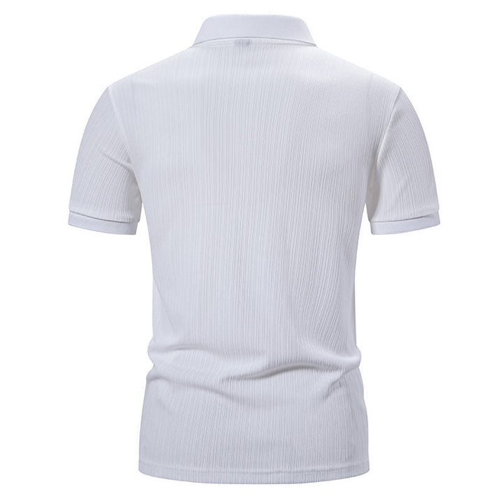 Herrmode kortärmad polo med strukturerad design och högkvalitativt material Eva Jonsson-Eva Jonsson