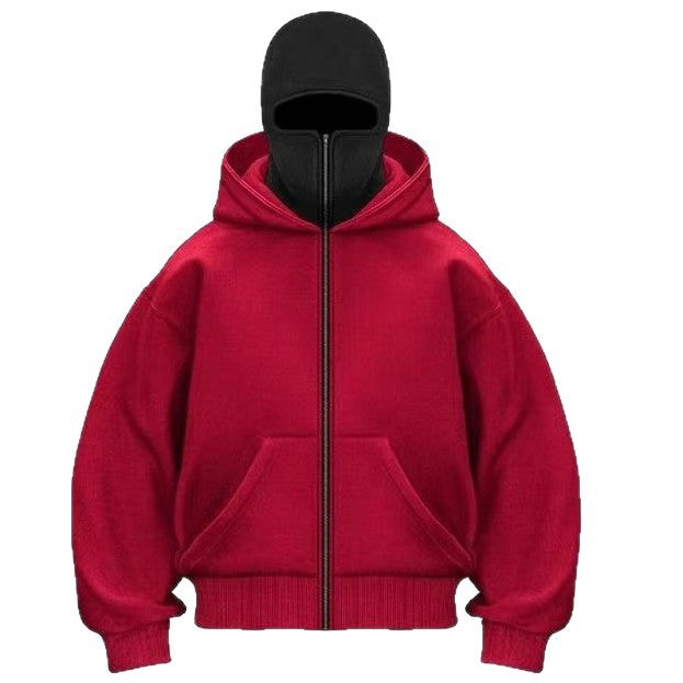 Herrmode trendy huvtröja med genomgående dragkedja och överdimensionerad passform Mirla-Eva Jonsson