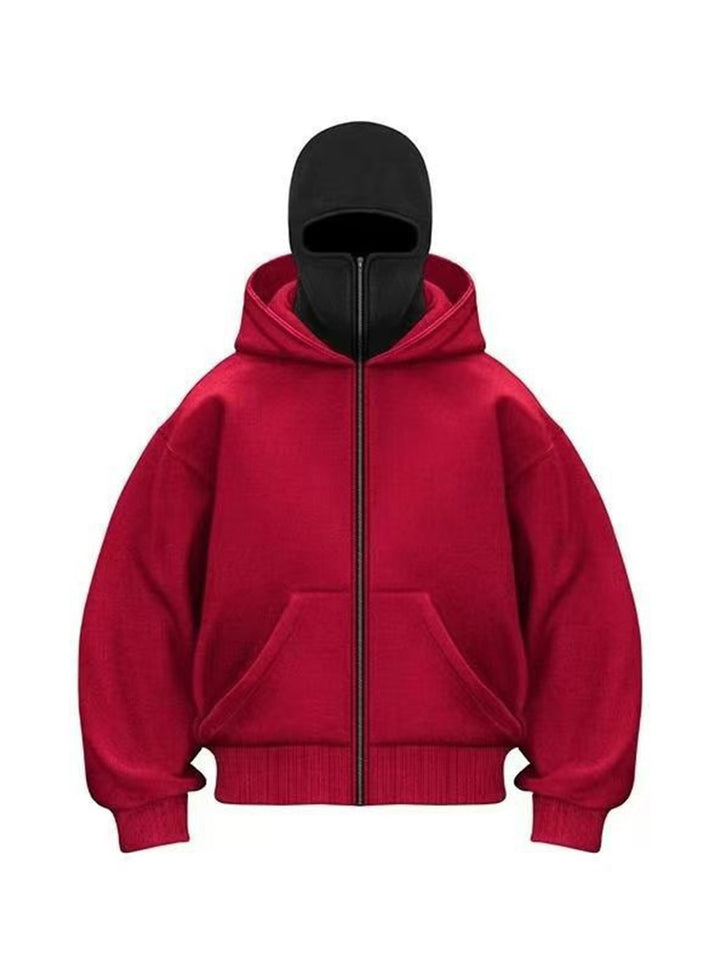 Herrmode trendy huvtröja med genomgående dragkedja och överdimensionerad passform Mirla-Eva Jonsson