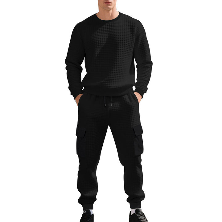Herrmodern cargo-sweat-set med andningsbara material och praktiska fickor Mirla-Eva Jonsson