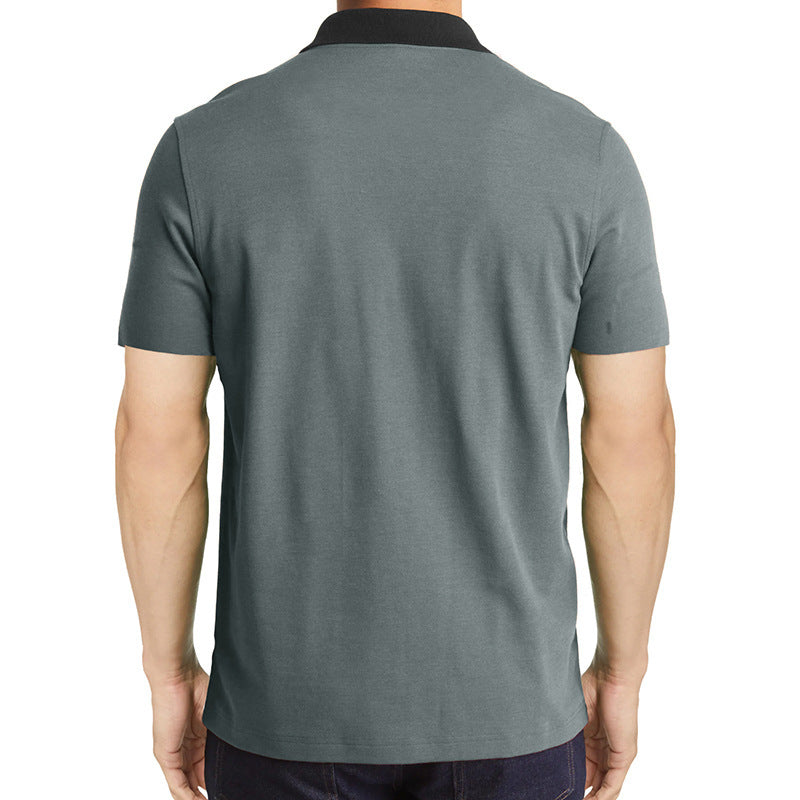 Herrpolo med modern dragkedja och kontrasterande krage Eva Jonsson-Eva Jonsson