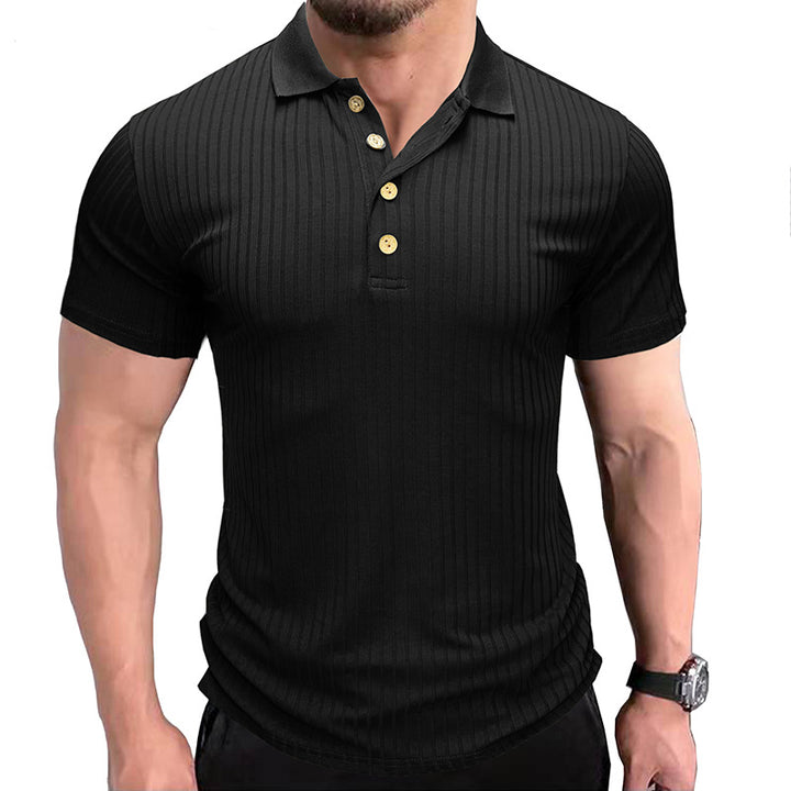 Herrpolo-shirt med strukturerad design Mirla-Eva Jonsson