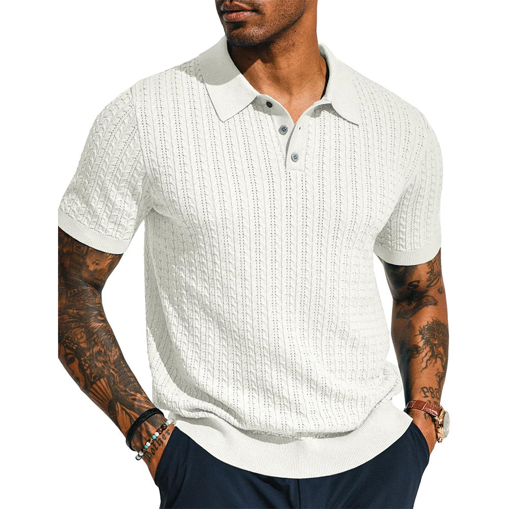 Herrpoloshirt med strukturerad design och kort ärm Eva Jonsson-Eva Jonsson