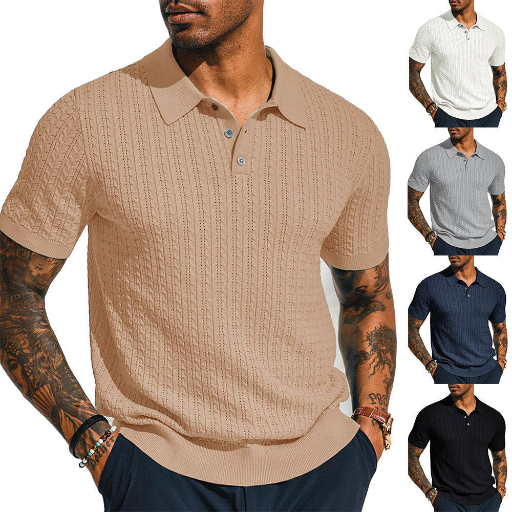 Herrpoloshirt med strukturerad design och kort ärm Eva Jonsson-Eva Jonsson