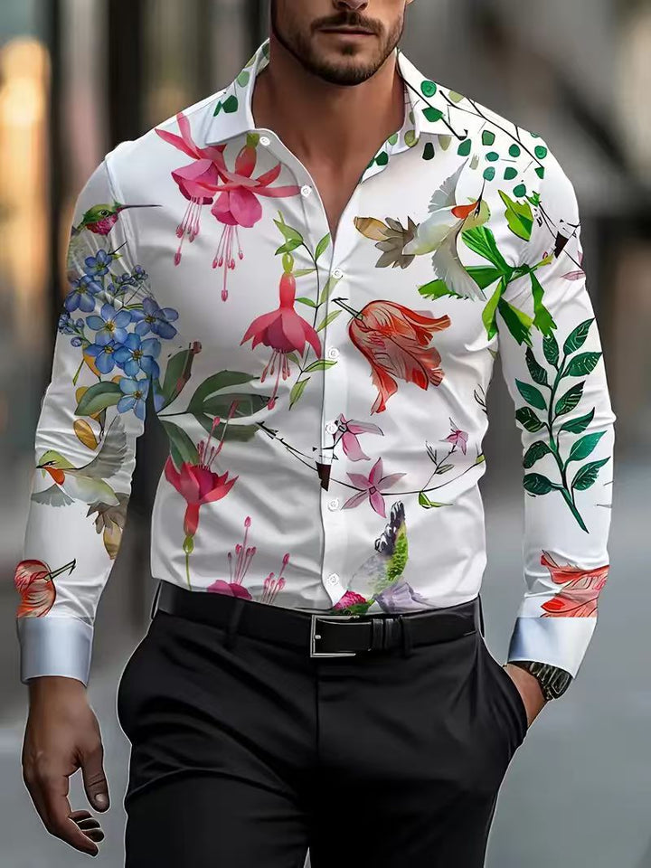 Herrskjorta med blommönster Mirla-Eva Jonsson