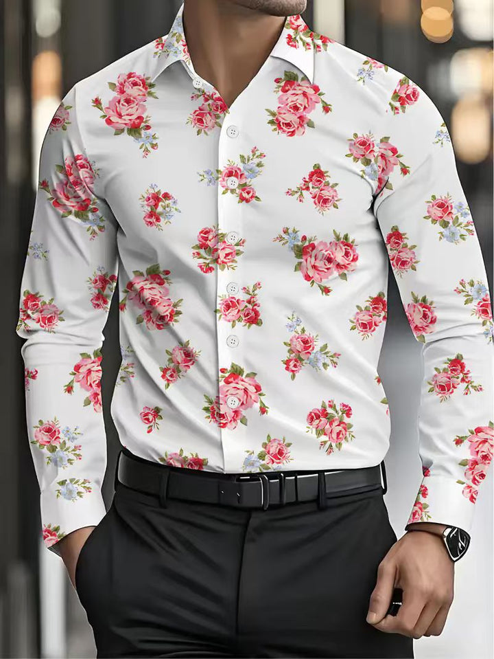 Herrskjorta med blommönster Mirla-Eva Jonsson