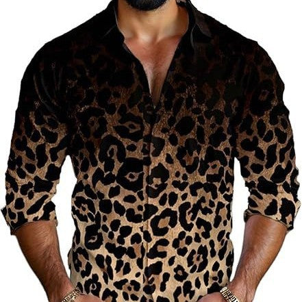 Herrskjorta med extravagant leopardmönster Mirla-Eva Jonsson